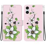 For Sony Xperia 10 VI Crystal Texture Colored Drawing Leather Phone Case(Lily)