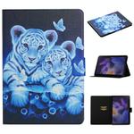 For Samsung Galaxy Tab A9+ Colored Drawing Pattern Horizontal Flip PU Tablet Case with Sleep / Wake-up Function(Tiger)