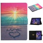 For Samsung Galaxy Tab A9+ Colored Drawing Pattern Horizontal Flip PU Tablet Case with Sleep / Wake-up Function(Sunrise)