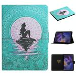 For Samsung Galaxy Tab A9+ Colored Drawing Pattern Horizontal Flip PU Tablet Case with Sleep / Wake-up Function(Mermaid)