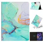 For Samsung Galaxy Tab A9 Marble Pattern Smart PU Tablet Case with Sleep / Wake-up Function(Green)