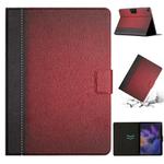 For Samsung Galaxy Tab A9 Stitching Solid Color Smart PU Tablet Case with Sleep / Wake-up Function(Red)