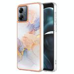 For Motorola Moto G14 Electroplating IMD TPU Phone Case(White Marble)