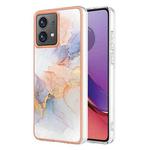 For Motorola Moto G84 Electroplating IMD TPU Phone Case(White Marble)