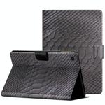 For Samsung Galaxy Tab A9+ Solid Color Crocodile Texture Smart PU Tablet Case with Sleep / Wake-up Function(Black)