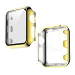For Apple Watch Series 3 & 2 & 1 38mm Electroplated PC Case + Tempered Film Integrated Protective Cover(Gold)