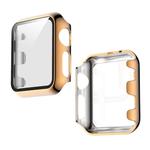 For Apple Watch Series 3 & 2 & 1  42mm Electroplated PC Case + Tempered Film Integrated Protective Cover(Rose Gold)