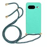 For Google Pixel 8 Wheat Straw Material + TPU Protective Case with Lanyard(Green)