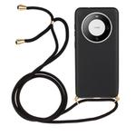 For Huawei Mate 60 Wheat Straw Material + TPU Protective Case with Lanyard(Black)