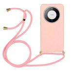 For Huawei Mate 60 Wheat Straw Material + TPU Protective Case with Lanyard(Pink)