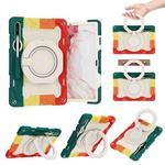 For Samsung Galaxy Tab S9+ Armor Portable Rotating Ring Holder Silicone Tablet Case(Colorful Red)