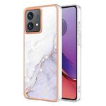 For Motorola Moto G84 Electroplating Marble Dual-side IMD Phone Case(White 006)