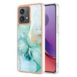 For Motorola Moto G84 Electroplating Marble Dual-side IMD Phone Case(Green 003)