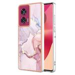 For Motorola Edge 50 Fusion Electroplating Marble Dual-side IMD Phone Case(Rose Gold 005)