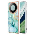 For Huawei Mate 60 Electroplating Marble Dual-side IMD Phone Case(Green 003)