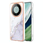 For Huawei Mate 60 Pro Electroplating Marble Dual-side IMD Phone Case(White 006)
