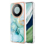 For Huawei Mate 60 Pro Electroplating Marble Dual-side IMD Phone Case(Green 003)