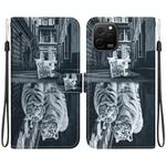 For Huawei nova Y61 / Enjoy 50z Crystal Texture Colored Drawing Leather Phone Case(Cat Tiger Reflection)