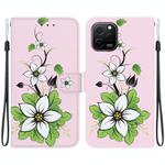 For Huawei nova Y61 / Enjoy 50z Crystal Texture Colored Drawing Leather Phone Case(Lily)