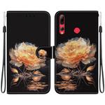 For Huawei P Smart Z / Y9 Prime Crystal Texture Colored Drawing Leather Phone Case(Gold Peony)