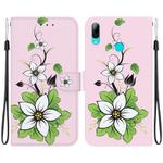 For Huawei P Smart 2019 Crystal Texture Colored Drawing Leather Phone Case(Lily)