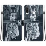 For Huawei P30 Lite / nova 4e Crystal Texture Colored Drawing Leather Phone Case(Cat Tiger Reflection)