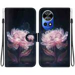 For Huawei nova 12 Pro Crystal Texture Colored Drawing Leather Phone Case(Purple Peony)