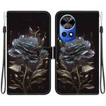 For Huawei nova 12 Pro Crystal Texture Colored Drawing Leather Phone Case(Black Rose)