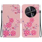 For Huawei nova 12i 4G Global Crystal Texture Colored Drawing Leather Phone Case(Cherry Blossoms)