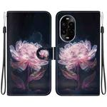 For Huawei nova 13 Pro Crystal Texture Colored Drawing Leather Phone Case(Purple Peony)