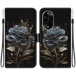 For Huawei nova 13 Pro Crystal Texture Colored Drawing Leather Phone Case(Black Rose)