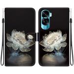 For Honor 90 Lite Crystal Texture Colored Drawing Leather Phone Case(Crystal Peony)