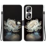 For Honor 90 Pro Crystal Texture Colored Drawing Leather Phone Case(Crystal Peony)