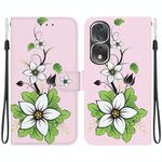 For Honor 80 Pro Crystal Texture Colored Drawing Leather Phone Case(Lily)