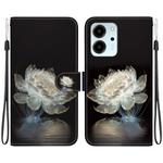 For Honor 80 SE Crystal Texture Colored Drawing Leather Phone Case(Crystal Peony)