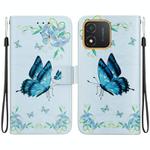 For Honor X5 Crystal Texture Colored Drawing Leather Phone Case(Blue Pansies)