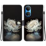 For Honor X7 Crystal Texture Colored Drawing Leather Phone Case(Crystal Peony)