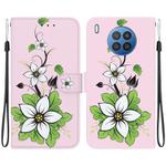 For Honor 50 Lite Crystal Texture Colored Drawing Leather Phone Case(Lily)