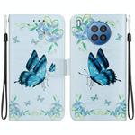 For Honor 50 Lite Crystal Texture Colored Drawing Leather Phone Case(Blue Pansies)