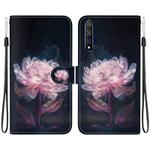 For Honor 20 / Huawei nova 5T Crystal Texture Colored Drawing Leather Phone Case(Purple Peony)