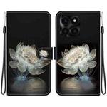 For Honor X6a Crystal Texture Colored Drawing Leather Phone Case(Crystal Peony)