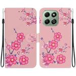 For Honor X6b Crystal Texture Colored Drawing Leather Phone Case(Cherry Blossoms)