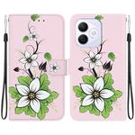 For Honor X60i Crystal Texture Colored Drawing Leather Phone Case(Lily)