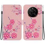 For Honor Magic7 Crystal Texture Colored Drawing Leather Phone Case(Cherry Blossoms)