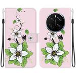 For Honor Magic7 Pro Crystal Texture Colored Drawing Leather Phone Case(Lily)