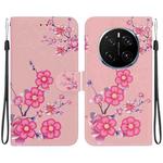 For Honor Magic7 Pro Crystal Texture Colored Drawing Leather Phone Case(Cherry Blossoms)