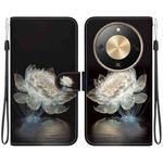 For Honor X70 5G Crystal Texture Colored Drawing Leather Phone Case(Crystal Peony)