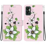 For Infinix Hot 12 Crystal Texture Colored Drawing Leather Phone Case(Lily)