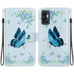 For Infinix Hot 12 Crystal Texture Colored Drawing Leather Phone Case(Blue Pansies)