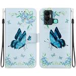 For Infinix Hot 12 Play Crystal Texture Colored Drawing Leather Phone Case(Blue Pansies)